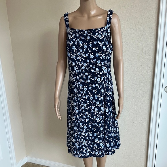 Chaps Dresses & Skirts - Chaps Blue and White Sleeveless Sundress